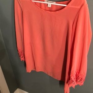 Pink coral flowy shirt